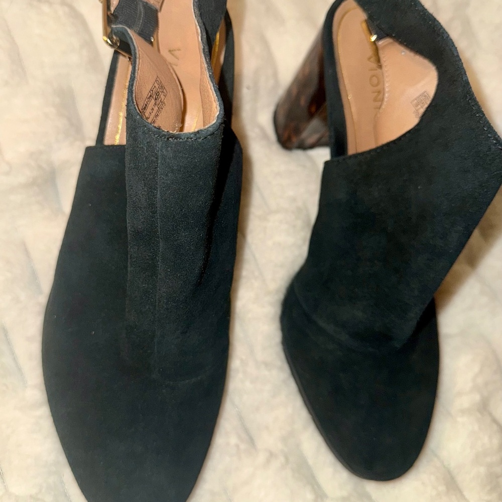 Vionic Lacey Women's Suede Booties- Open Heel, Size 10